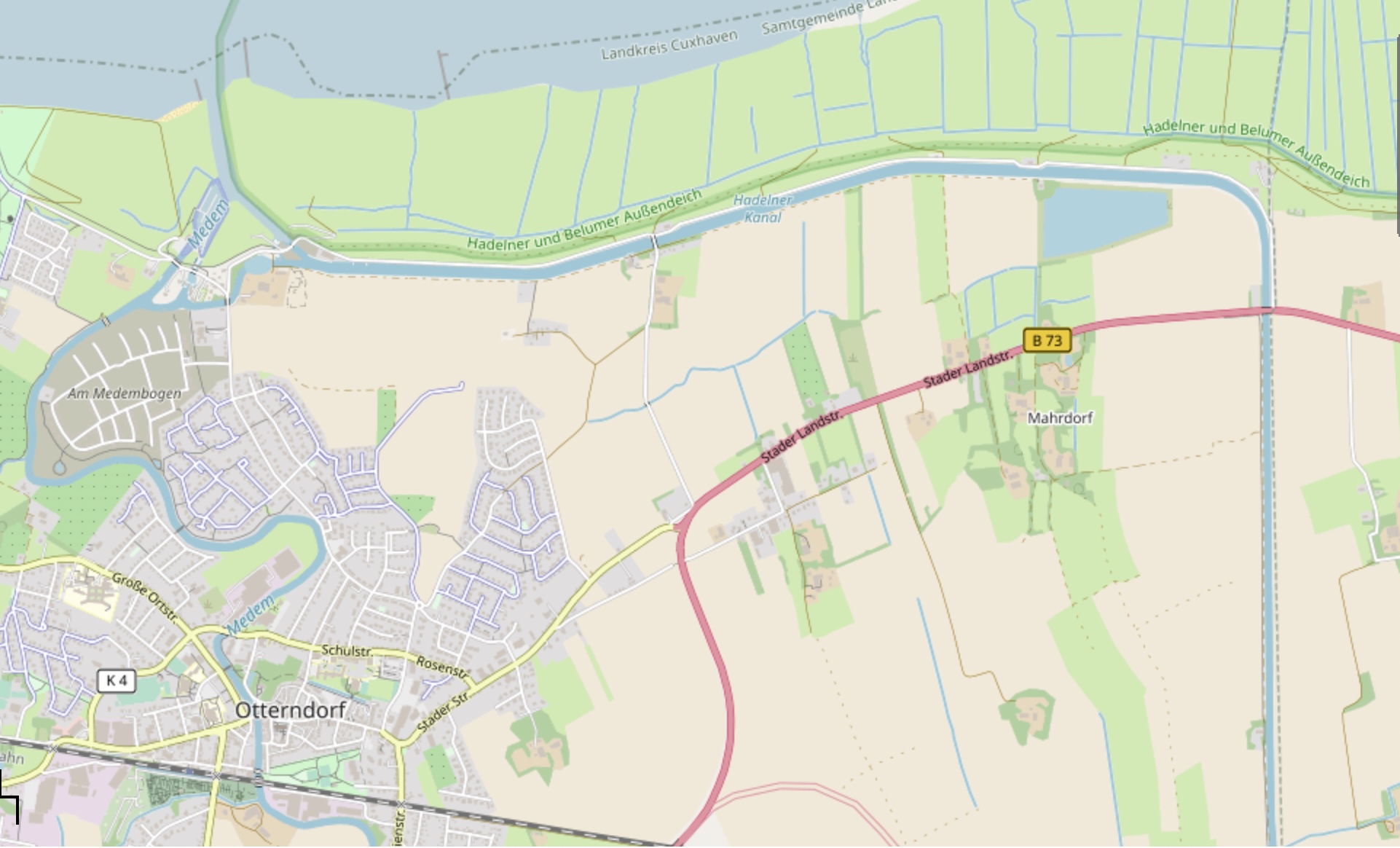 Karte Hadelner Kanal