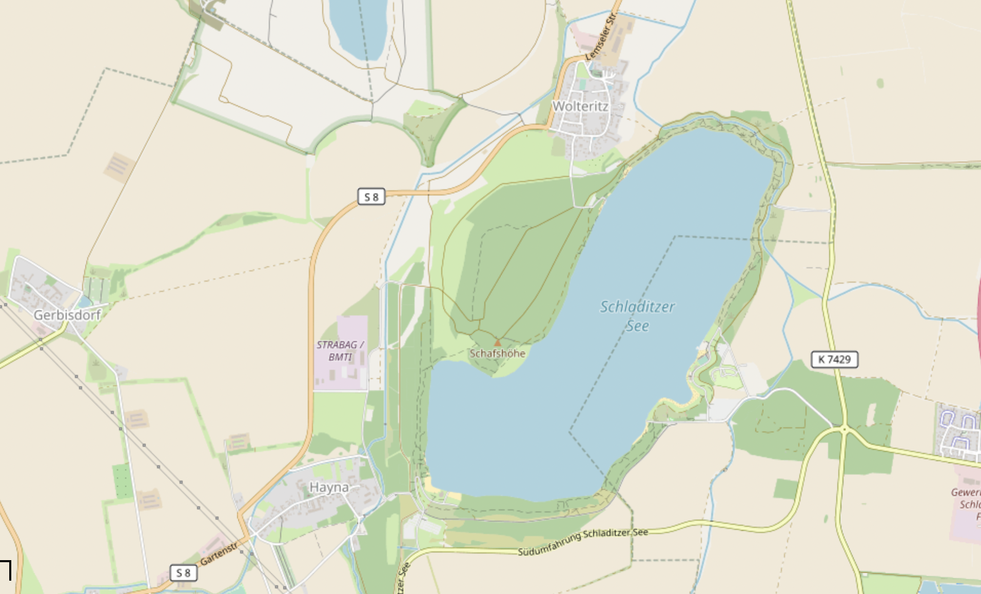 Karte Schladitzer See