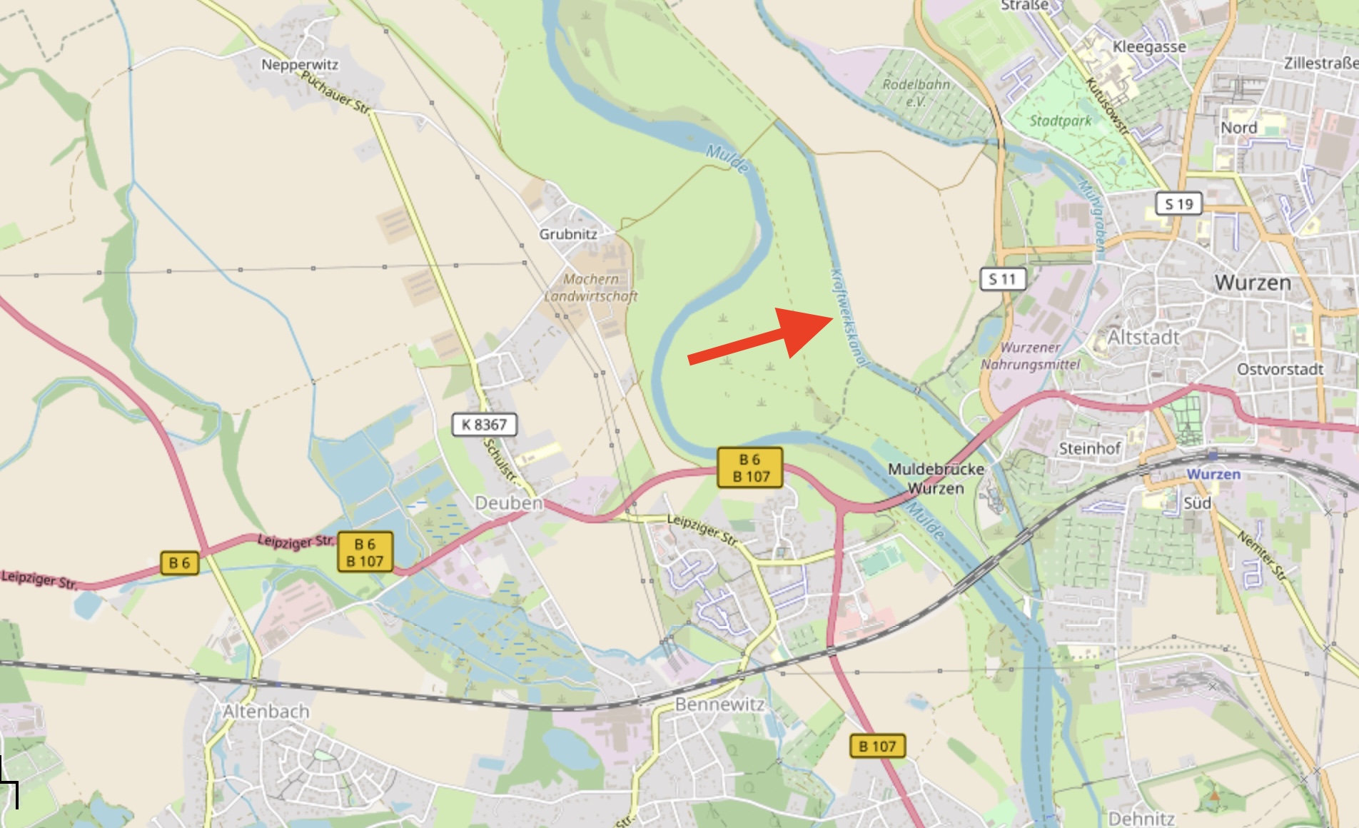 Karte Wurzener Kanal