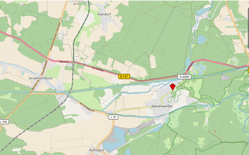 Karte Oder - Havel - Kanal
