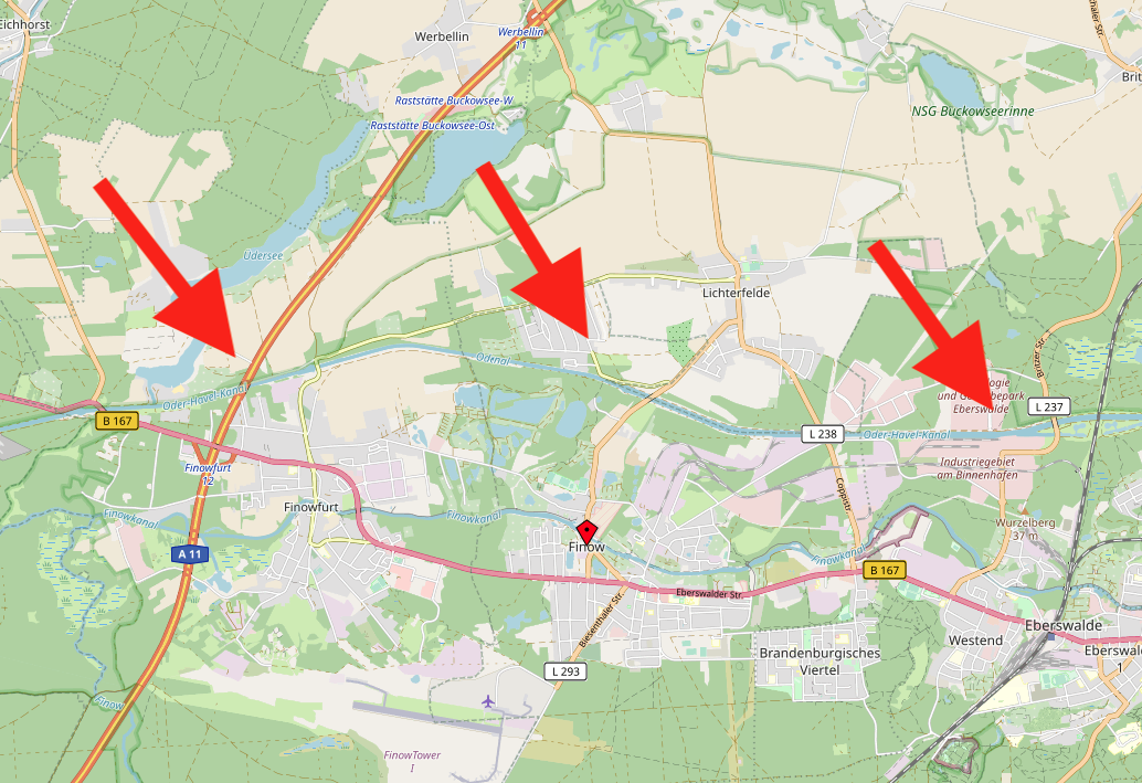 Karte Oder-Havel-Kanal 