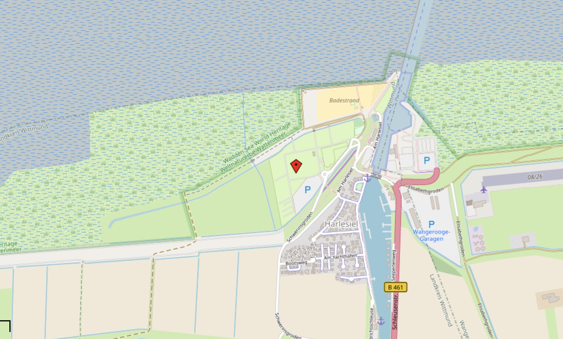 Karte Campingplatz Harlesiel